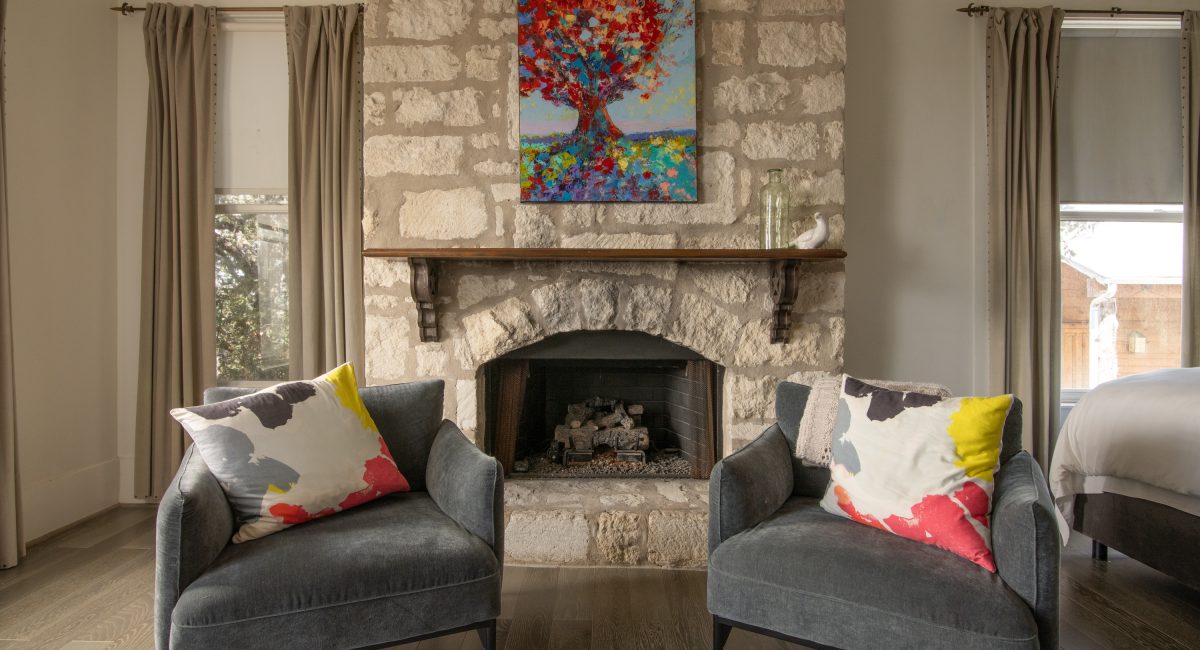Original Fireplace in Hartson King Room