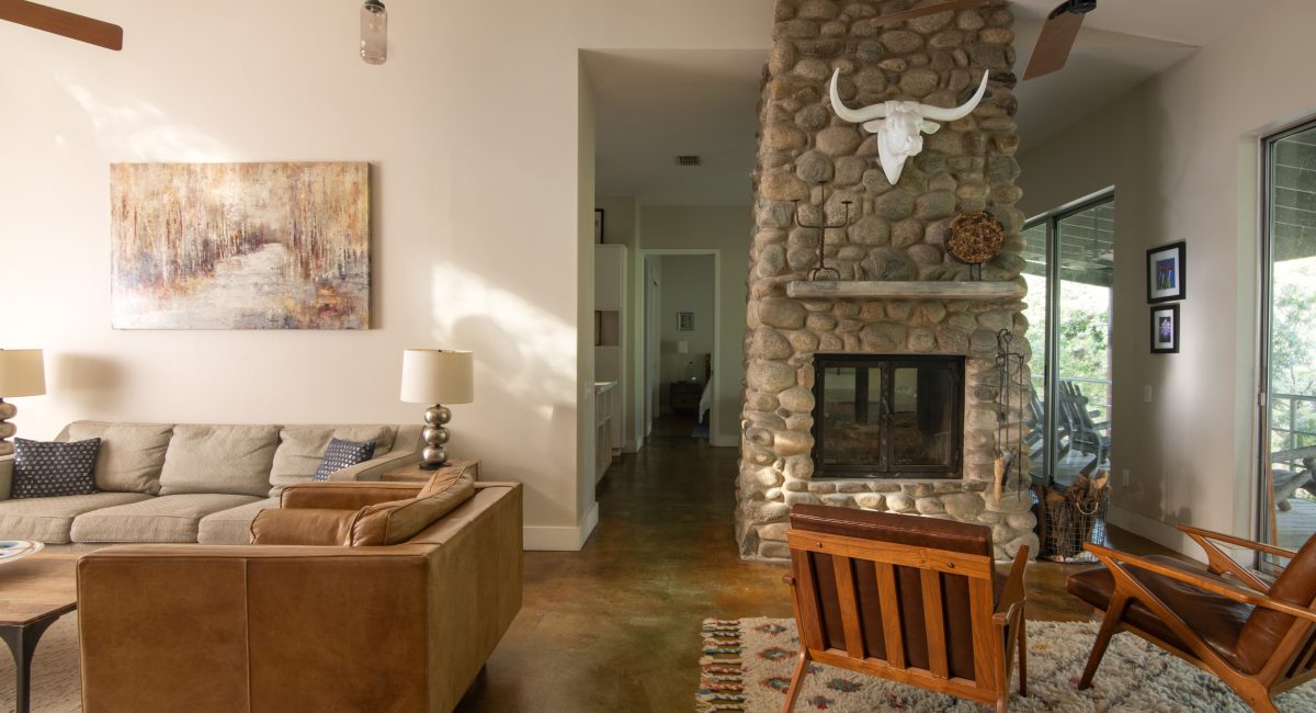 Original Stone Fireplace in the Ranch House