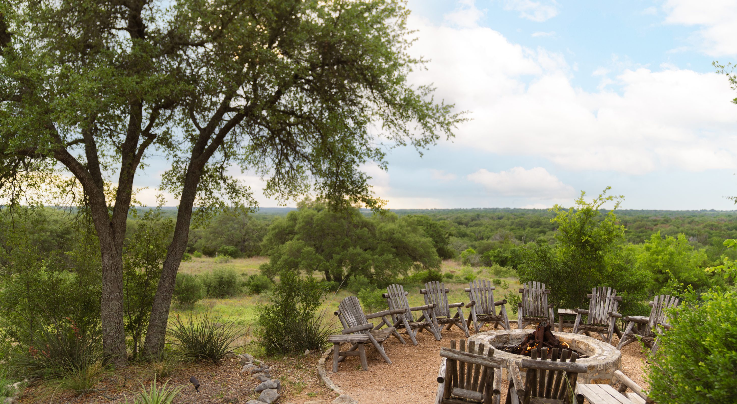 Firepit at our inn near Austin, Tx
